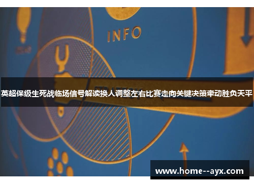 英超保级生死战临场信号解读换人调整左右比赛走向关键决策牵动胜负天平